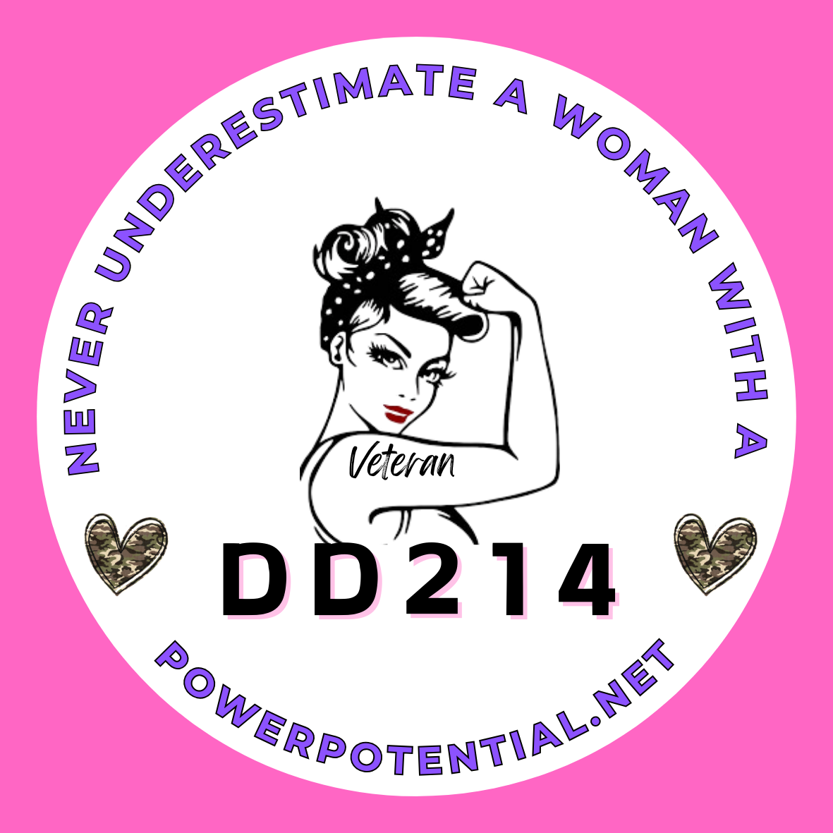 Woman Veteran Sticker 3"x3"